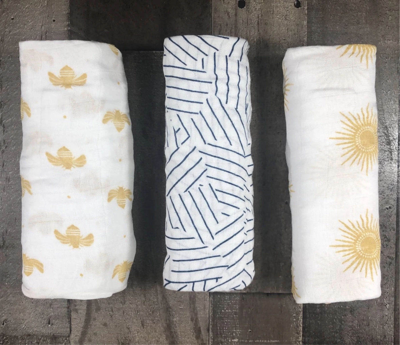 Aden + Anais Silky Soft Swaddles, 3 Pack, Golden Sun 1 Aden + Anais Silky Soft Swaddles, 3 Pack, Golden Sun