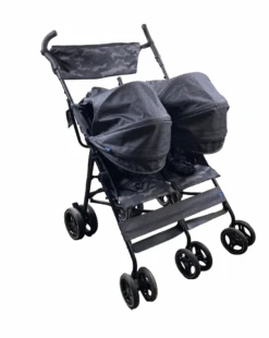Delta Children BabyGap Classic Side By Side Double Stroller, 2022, Black Camo
