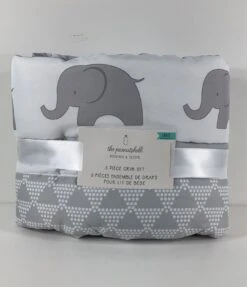 PS By The Peanutshell 3 Piece Crib Bedding Set, Elephant Walk