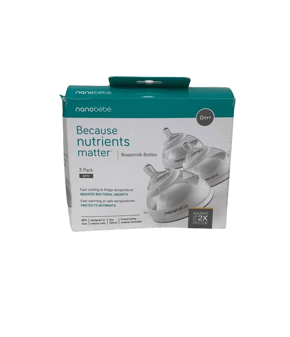 Nanobébé Breastmilk Bottles, 5 Oz 3-pack 2 Nanobébé Breastmilk Bottles, 5 Oz 3-pack - Image 2