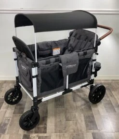 Wonderfold W4S 2.0 Multifunctional Stroller Wagon, Charcoal Grey, White Frame, 2021