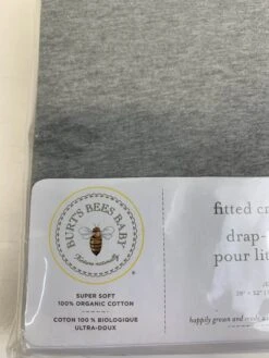Burt’s Bees Baby Organic Cotton Jersey Fitted Crib Sheet, Heather Grey -Tiny Steps House 357c724740500685abe2d49f754b79ba
