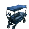 Wonderfold S4 Push & Pull Premium Utility Folding Wagon With Canopy, S Series, Navy