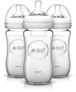 Philips Avent Natural Glass Baby Bottles, 3-Pack