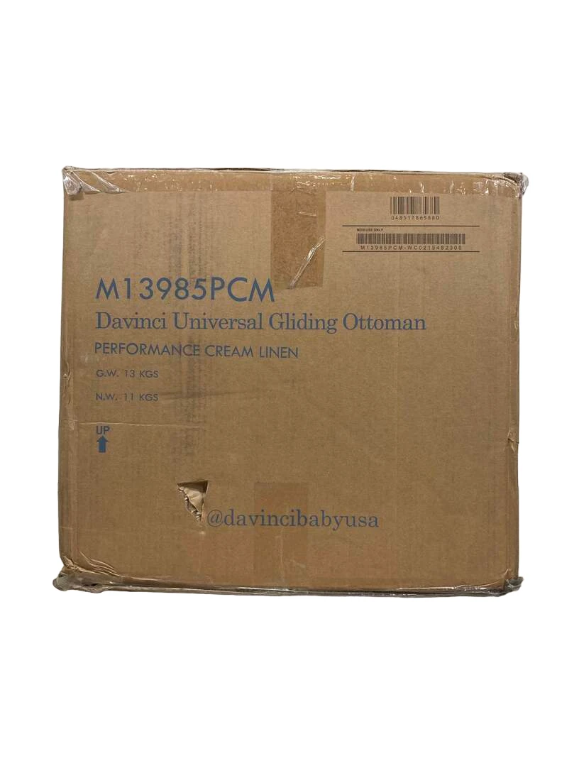 DaVinci Universal Gliding Ottoman, Performance Cream Linen 2 DaVinci Universal Gliding Ottoman, Performance Cream Linen - Image 2