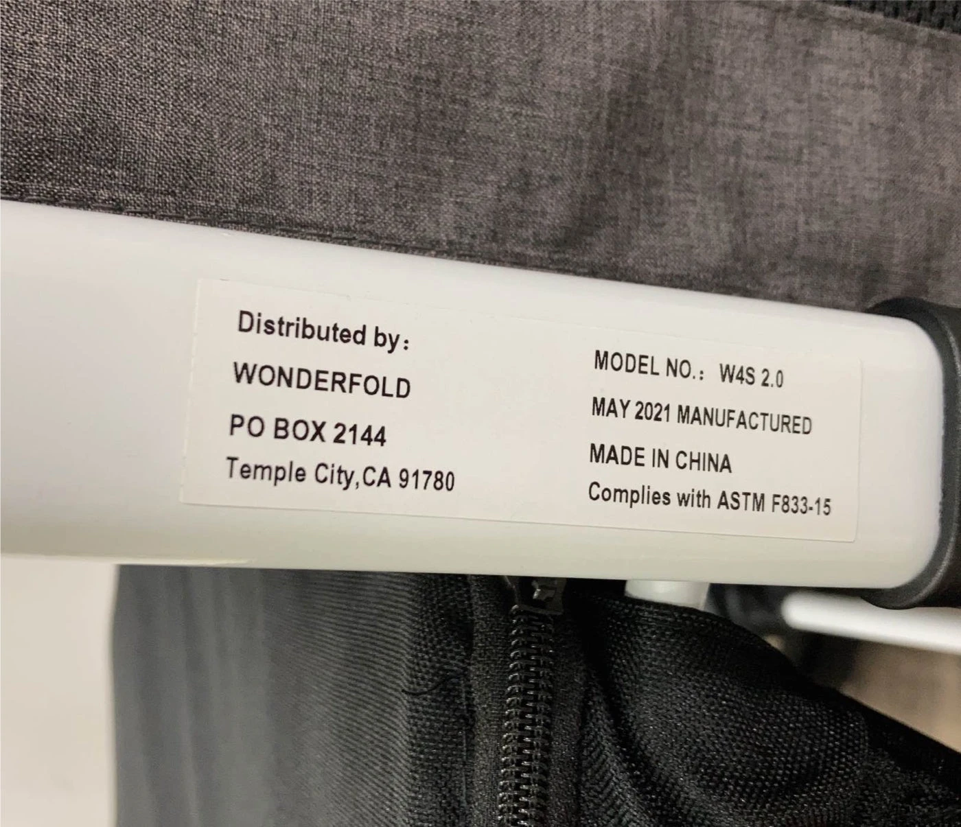 Wonderfold W4S 2.0 Multifunctional Stroller Wagon, Charcoal Grey, White Frame, 2021 10 Wonderfold W4S 2.0 Multifunctional Stroller Wagon, Charcoal Grey, White Frame, 2021 - Image 10