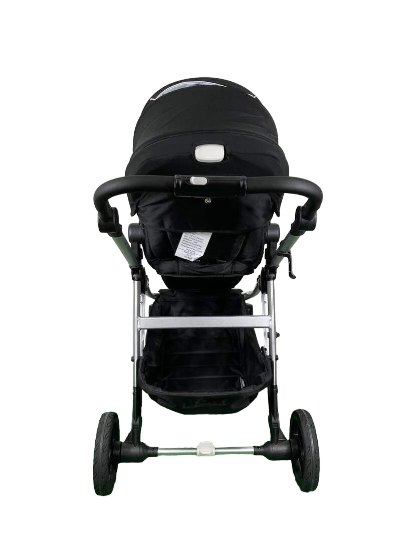 Mockingbird Single To Double Stroller, 2023, Silver With Black Leather, Watercolor Drops, Black 6 Mockingbird Single To Double Stroller, 2023, Silver With Black Leather, Watercolor Drops, Black - Image 6