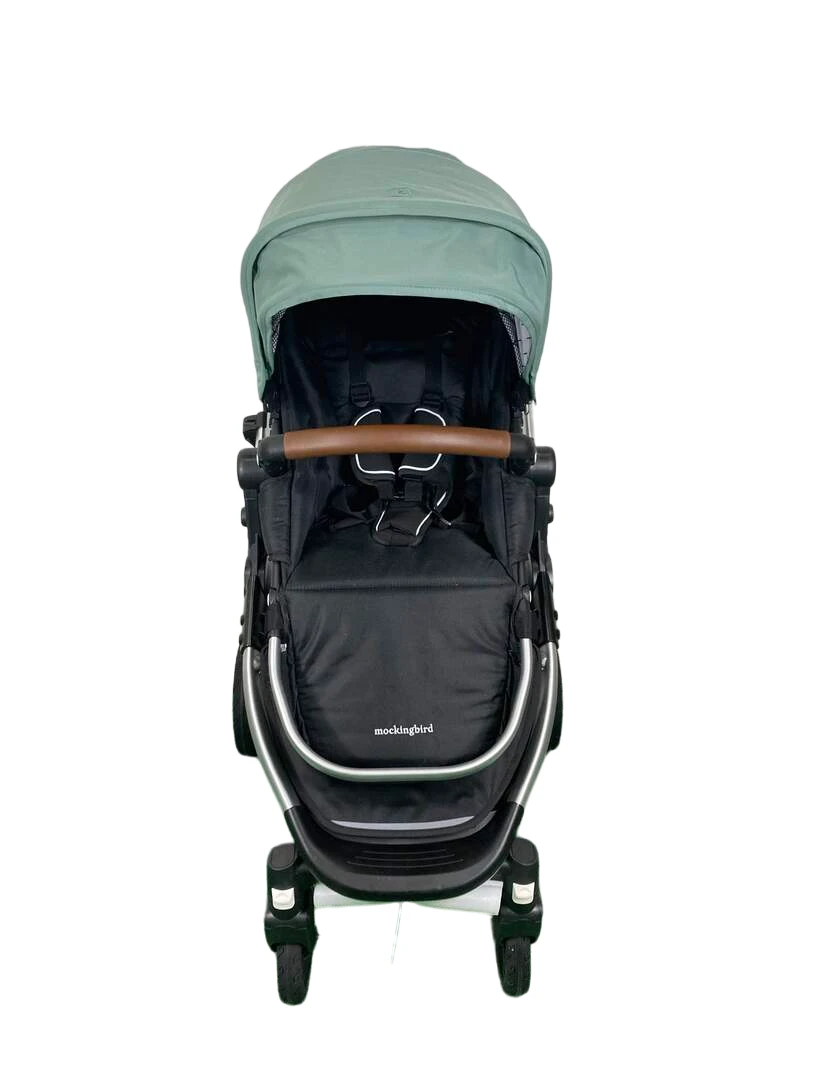 Mockingbird Single 2.0 Stroller, Silver With Penny Leather, 2023, Windowpane, Sage 5 Mockingbird Single 2.0 Stroller, Silver With Penny Leather, 2023, Windowpane, Sage - Image 5