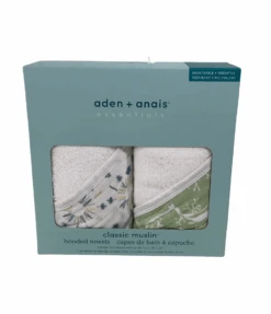 Aden + Anais Essentials Cotton Muslin Hooded Towel, 2 Pack, Harmony