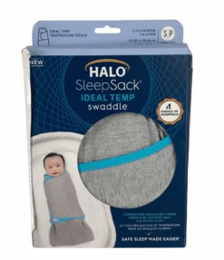 Halo Ideal Temp Swaddle, Small, Grey/Aqua