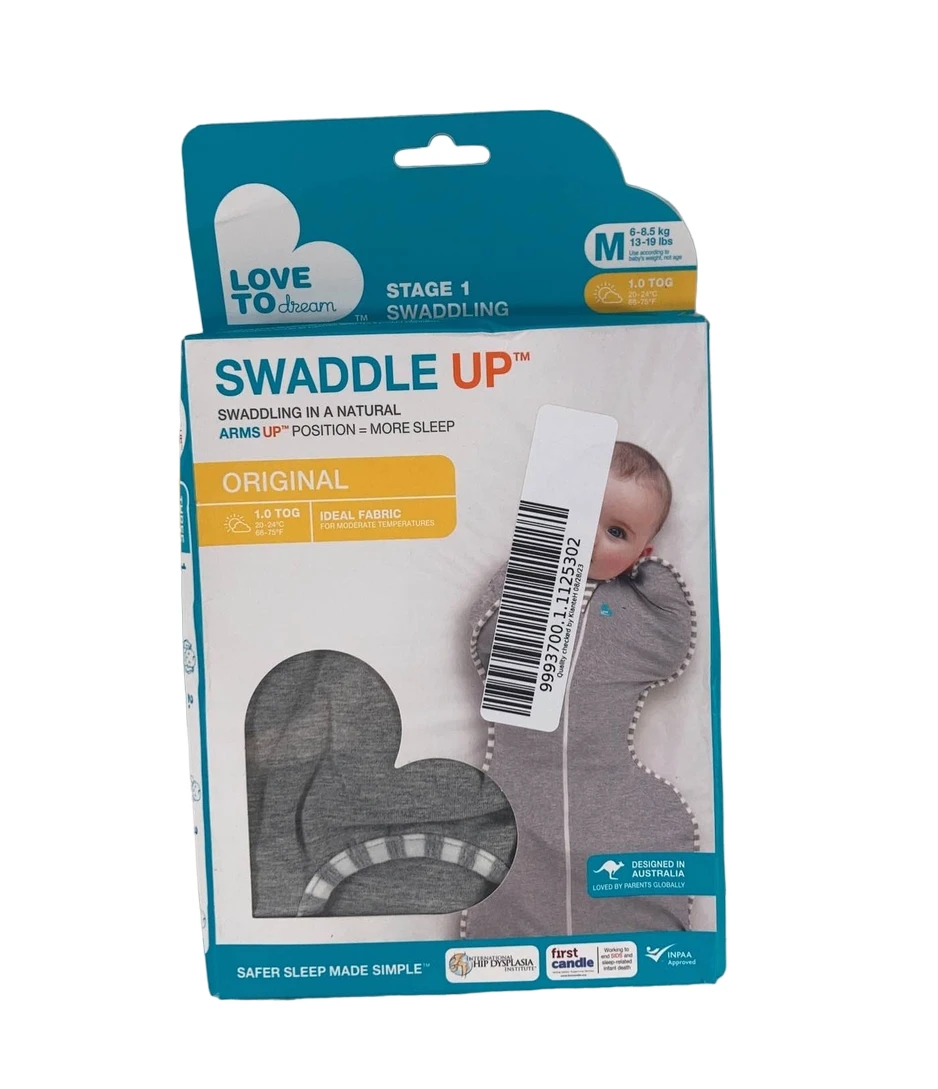Love To Dream Swaddle UP Original 1.0 Sleep Sack, Medium, Gray 2 Love To Dream Swaddle UP Original 1.0 Sleep Sack, Medium, Gray - Image 2