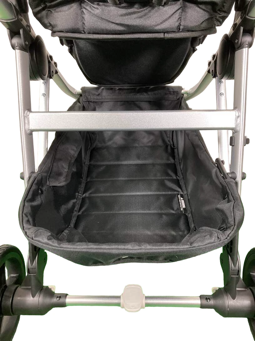 Mockingbird Single To Double Stroller, 2023, Silver With Black Leather, Watercolor Drops, Black 7 Mockingbird Single To Double Stroller, 2023, Silver With Black Leather, Watercolor Drops, Black - Image 7
