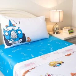 JumpOff Jo Twin Sheet Set, Jo's Garage