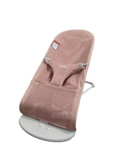 BabyBjorn Bouncer Bliss, Dusty Pink Mesh, Light Gray Frame
