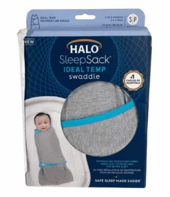 Halo Ideal Temp Swaddle, Small, Grey/Aqua -Tiny Steps House 90bb16cf 1097 4a9f 8ef2 e135a5739875