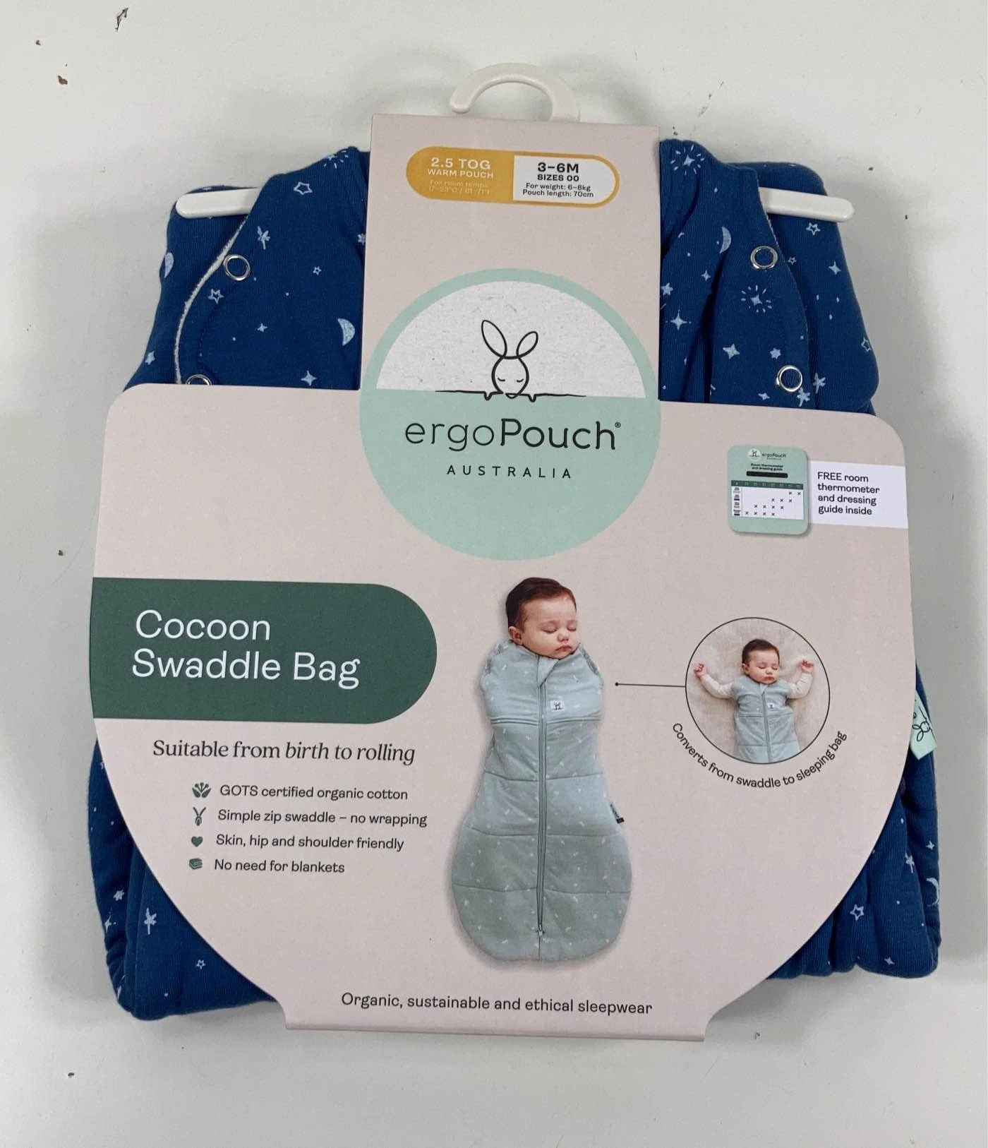 ErgoPouch Cocoon Swaddle Bag, 2.5 TOG, 3-6M, Night Sky 1 ErgoPouch Cocoon Swaddle Bag, 2.5 TOG, 3-6M, Night Sky