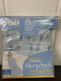 Halo SleepSack Swaddle, S, Baby Blue Bunnies
