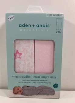 Aden + Anais Easy Swaddle, 2Pk, Twinkling Stars Pink, 0-3 Months