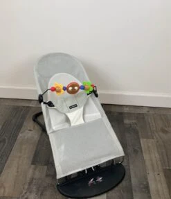 BabyBjorn Bouncer Balance, Light Gray, Black Frame, With Toy Bar -Tiny Steps House b519f72905bfee8f283ba247e4b257db