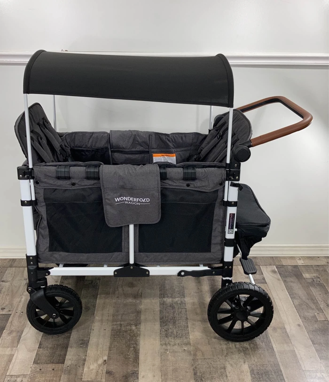 Wonderfold W4S 2.0 Multifunctional Stroller Wagon, Charcoal Grey, White Frame, 2021 2 Wonderfold W4S 2.0 Multifunctional Stroller Wagon, Charcoal Grey, White Frame, 2021 - Image 2