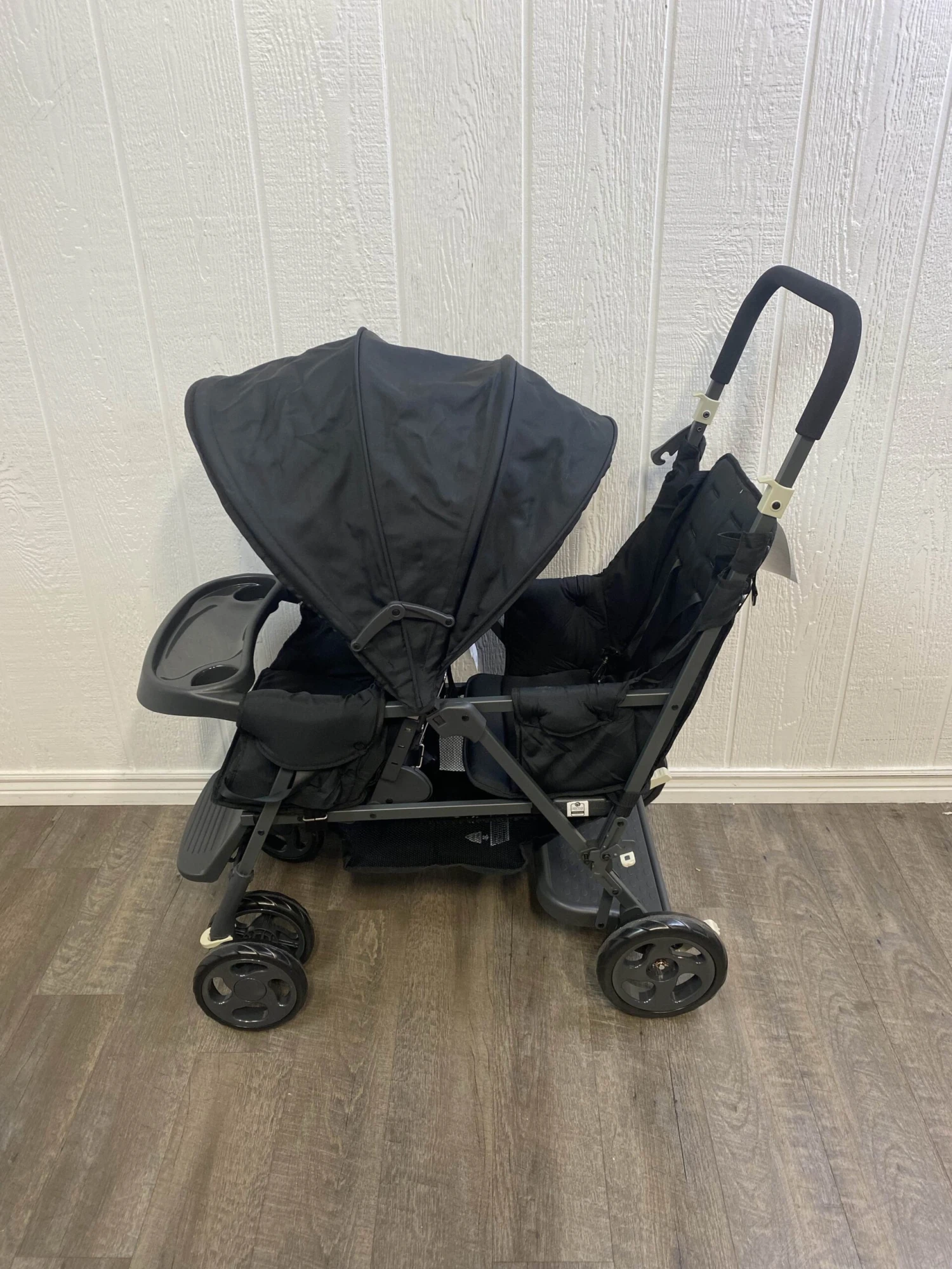 Joovy Caboose Too Graphite Sit And Stand Double Stroller, Black, 2021 2 Joovy Caboose Too Graphite Sit And Stand Double Stroller, Black, 2021 - Image 2