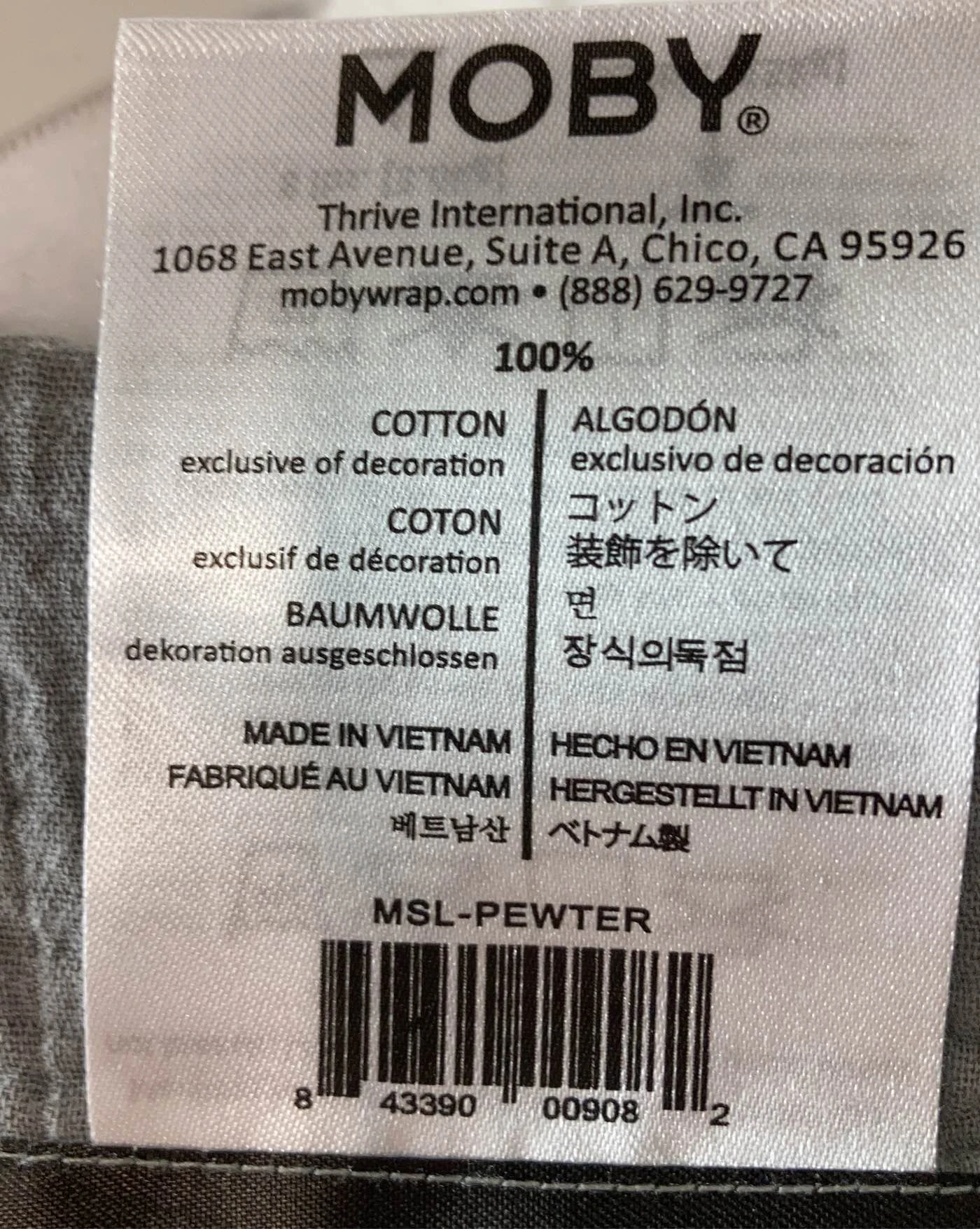 Moby Ring Sling, Pewter 11 Moby Ring Sling, Pewter - Image 11