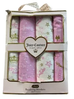 Juicy Couture Receiving Blankets, 4 Pack