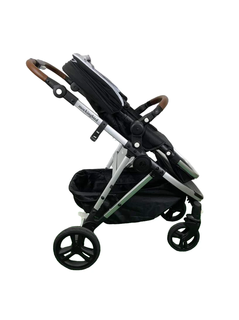 Mockingbird Single Stroller, 2023, Black, Watercolor Drops, Silver With Penny Leather 3 Mockingbird Single Stroller, 2023, Black, Watercolor Drops, Silver With Penny Leather - Image 3