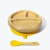 Avanchy Bamboo Suction Baby Plate And Spoon, Yellow