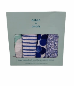 Aden + Anais Large Cotton Muslin Swaddle 4pk, Seafaring