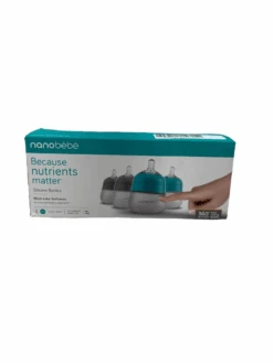 Nanobébé Flexy Silicone Baby Bottles, 4-Pack, 5oz, Teal And Grey