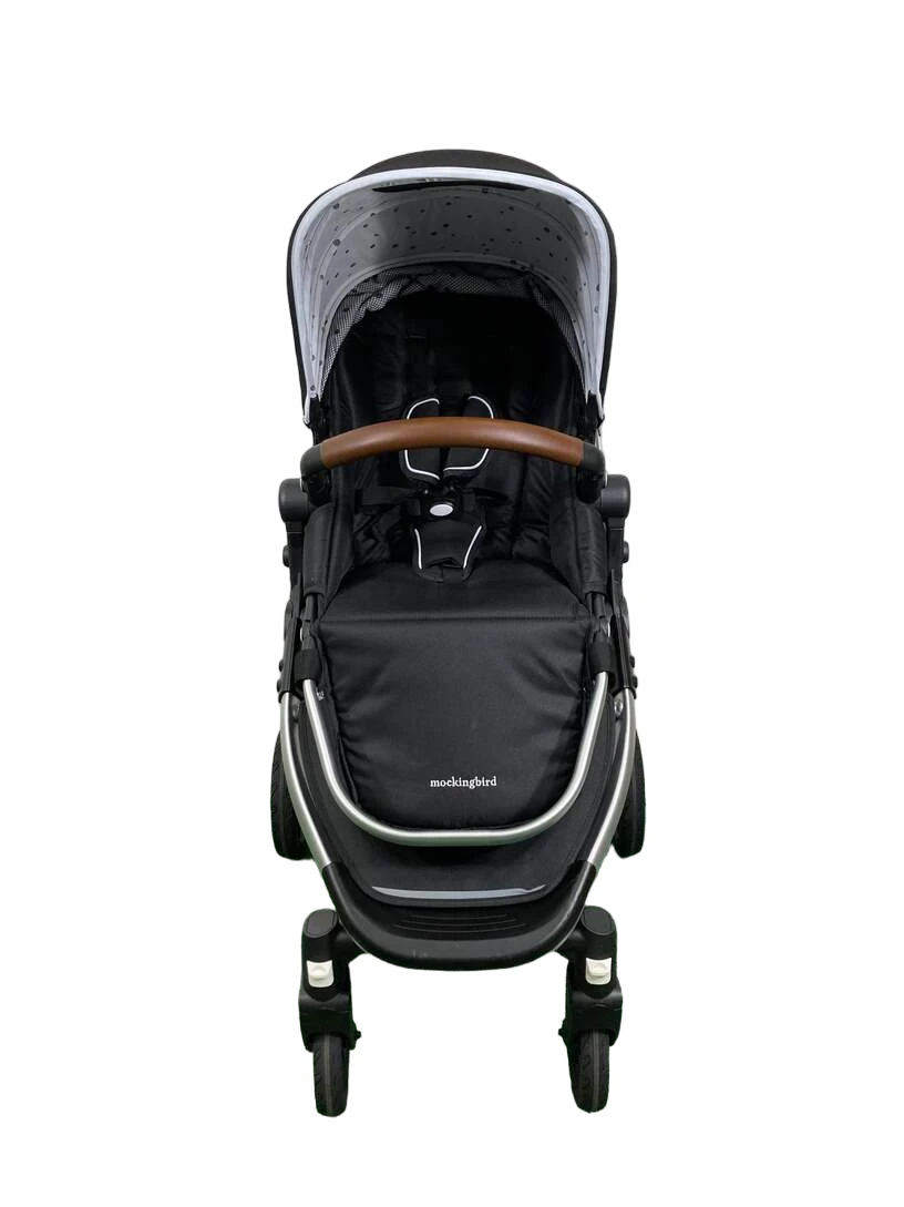 Mockingbird Single Stroller, 2023, Black, Watercolor Drops, Silver With Penny Leather 5 Mockingbird Single Stroller, 2023, Black, Watercolor Drops, Silver With Penny Leather - Image 5