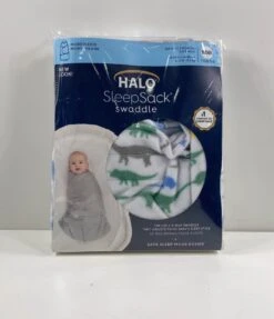 Halo SleepSack Swaddle, Fleece, Dino Print, Newborn