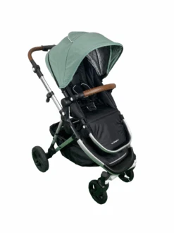 Mockingbird Single 2.0 Stroller, Silver With Penny Leather, 2023, Windowpane, Sage